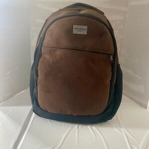 Hiram Bingham Belmond Machu Picchu brown suede travel /laptop backpack